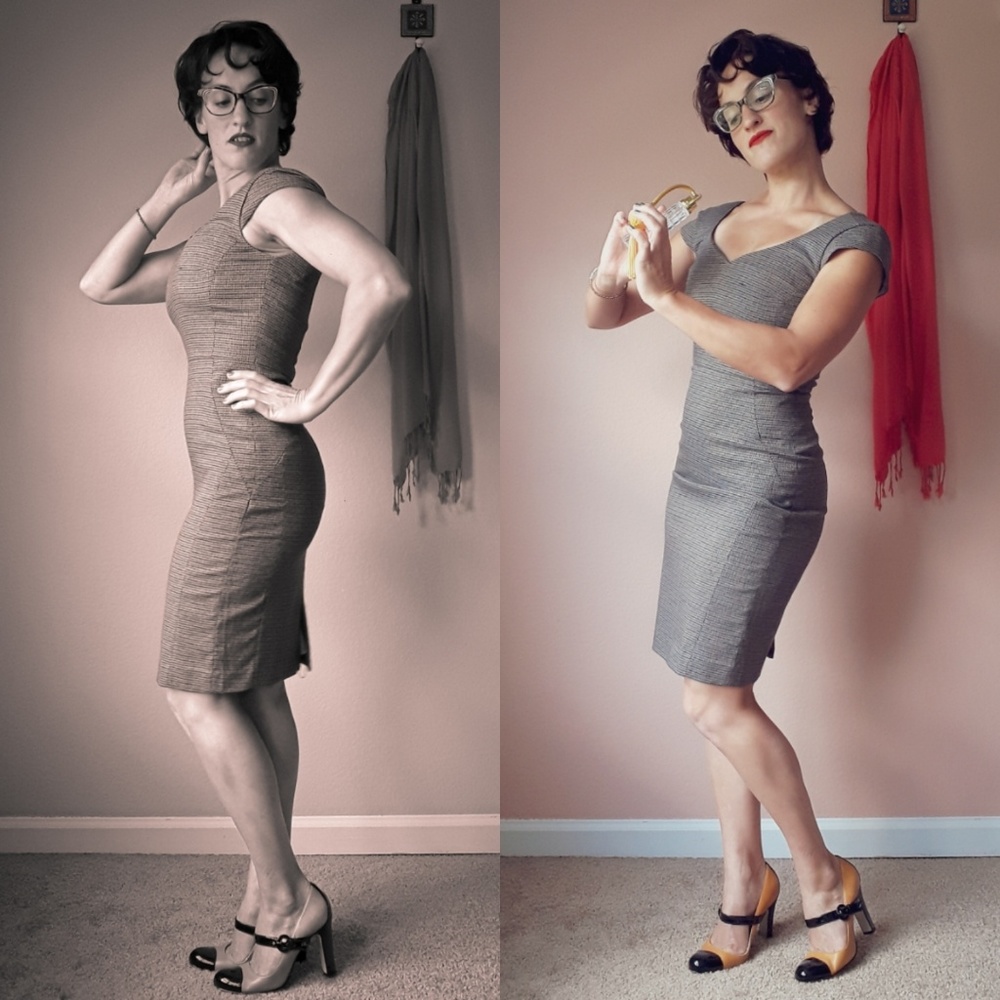 Tweed Bodycon Secretary Dress